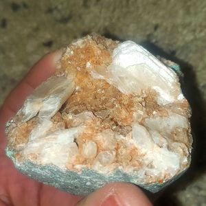 Gorgeous peaches 🍑 & 🤍 creme  Apophyllite & Stilbite Geode Specimine